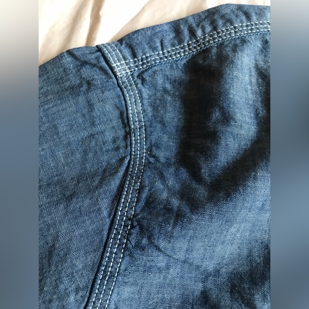 Lands' End Denim Indigo Blue Casual Work Shirt - Picture 8 of 9